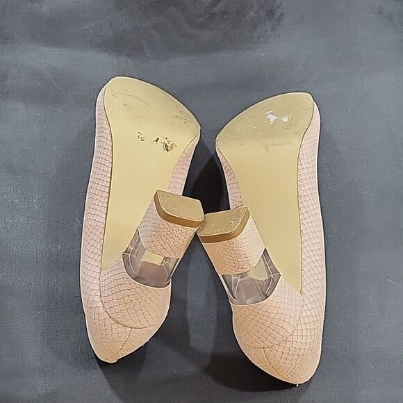 TALBOTS GENUINE LEATHER CLEAR HEEL INSET PUMPS SHOE - Picture 15 of 15